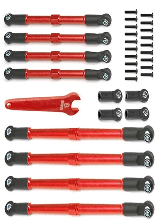 UURCSKY Aluminum Steering Links Turnbuckles tie Rod 5319X 5338R for 1/10 E-Revo E Revo 2.0 D251 RC Car Upgrade Parts(Red) - Image 1
